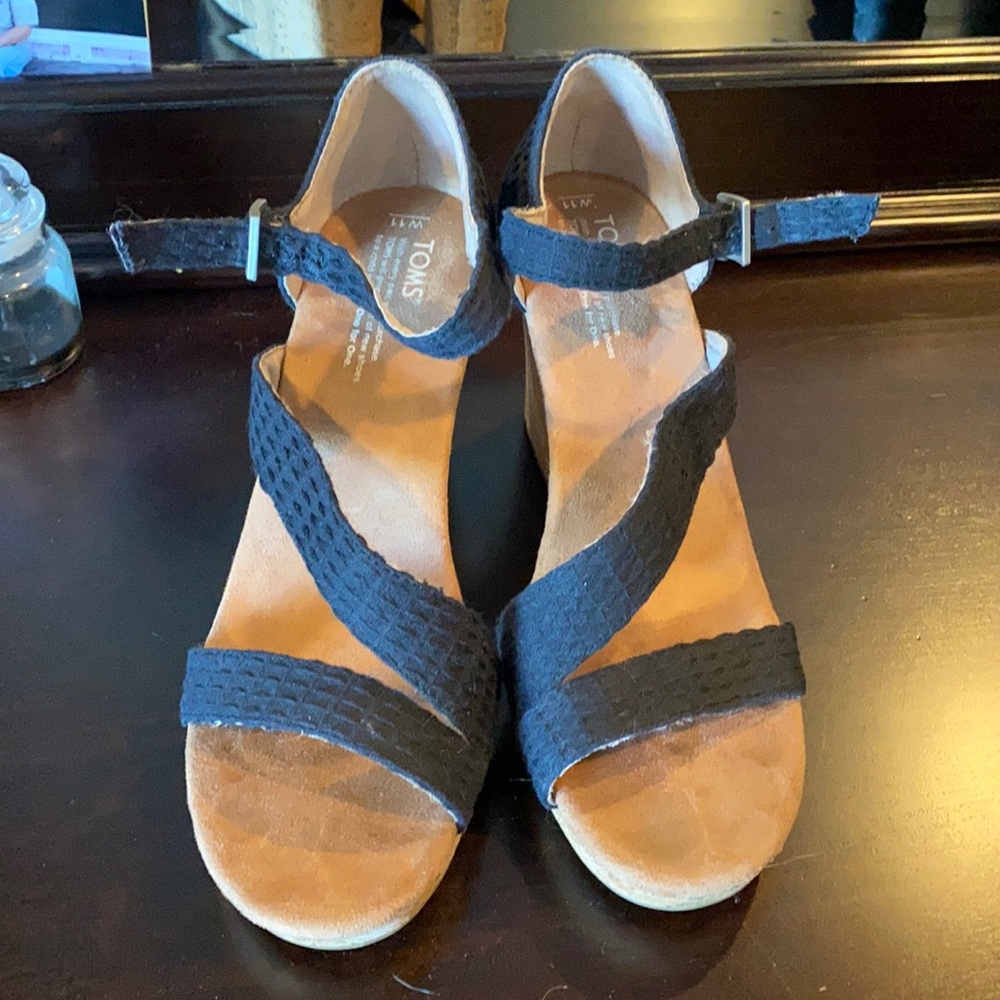 Black Toms Wedges